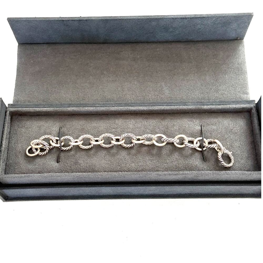 Estate David Yurman Sterling Silver (925) Oval Link 7.5" Bracelet with Gift Box